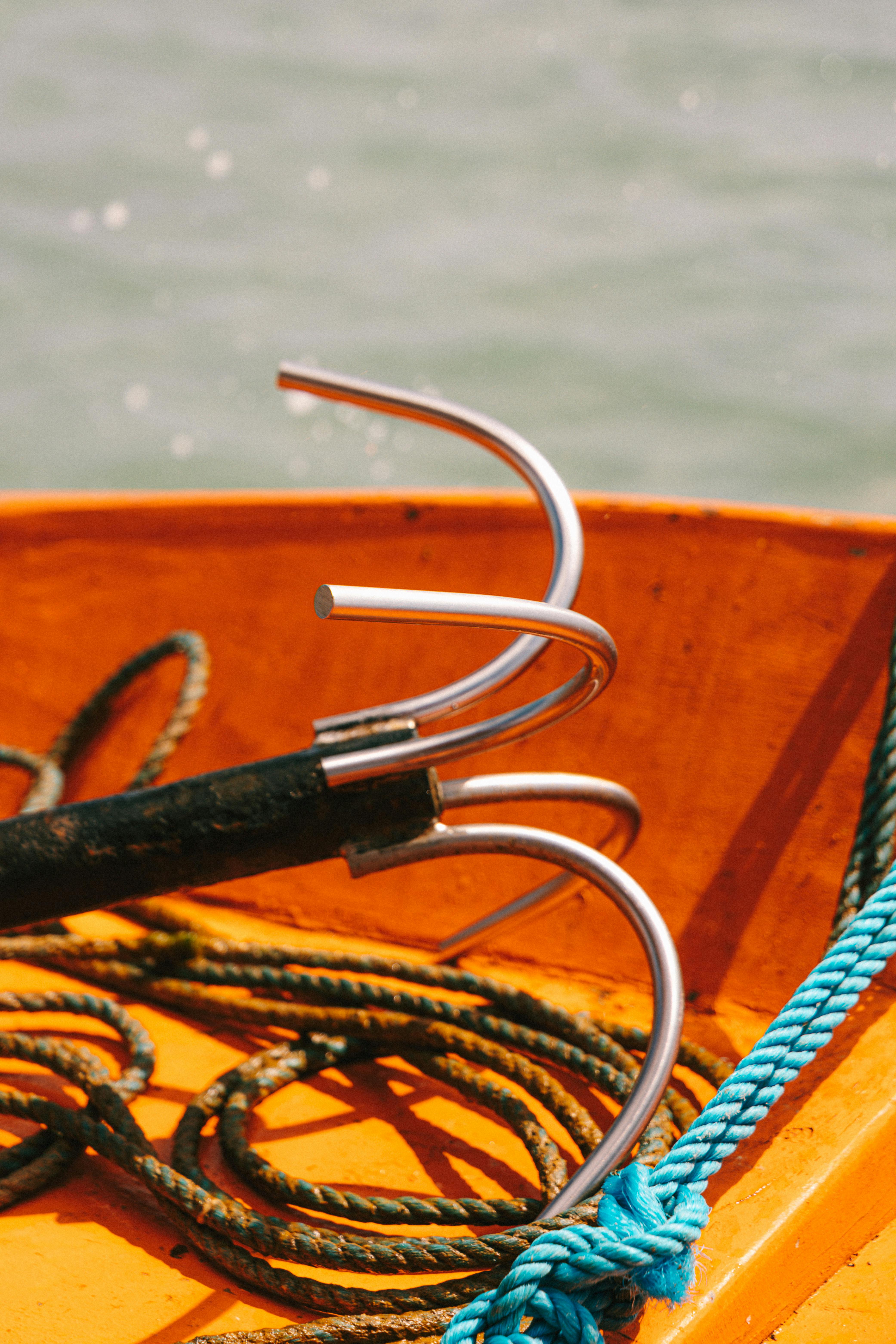 Metal Hook with Rope on Boat · Free Stock Photo