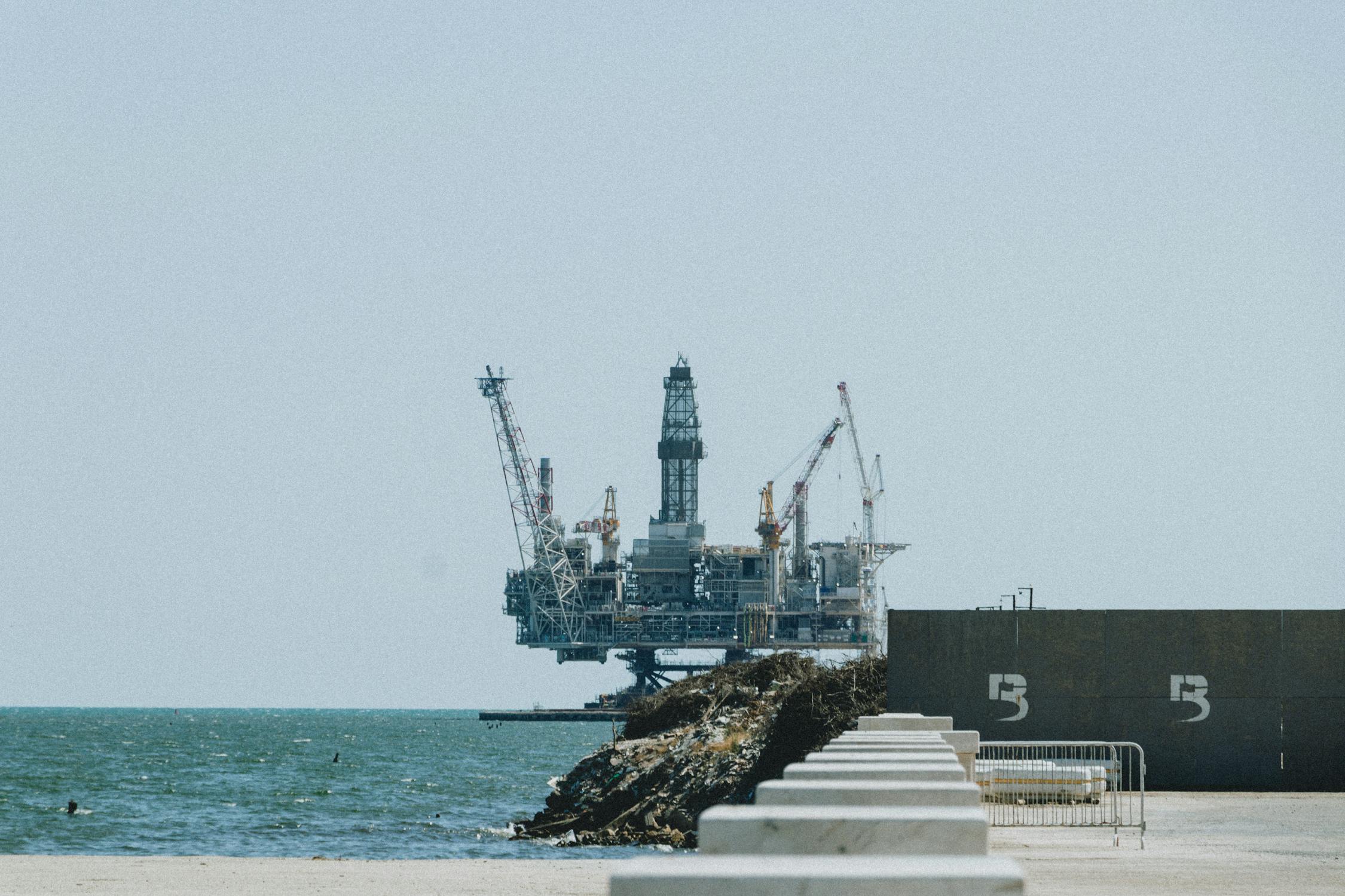 View of an Oil Rig near the Shore · Free Stock Photo
