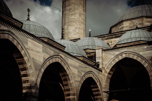 Free Exterior view of Sehzade Mosque showcasing its arches and domes, Istanbul. Stock Photo