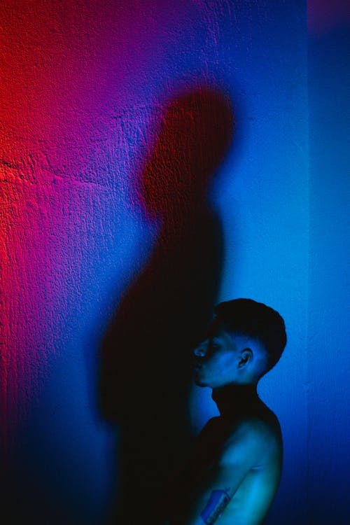 Man Standing in Blue Light · Free Stock Photo