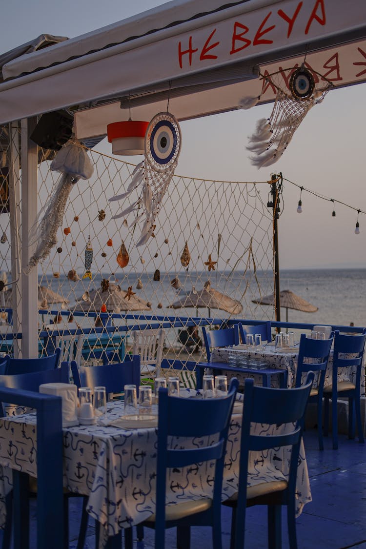 Restaurant At Beach In Marine Style