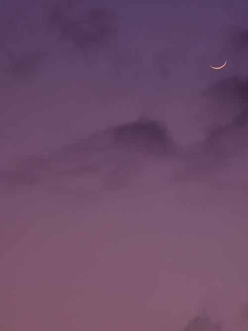 Fotobanka s bezplatnými fotkami na tému hmla, mesiac v tvare kosáka, obloha