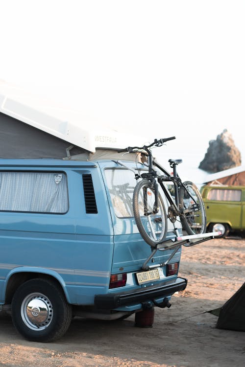 Retro Volkswagen Bus with Bicycle