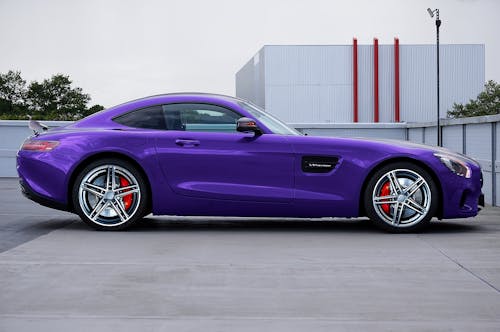 คลังภาพถ่ายฟรี ของ mercedes-benz gts, จอด, รถสีม่วง