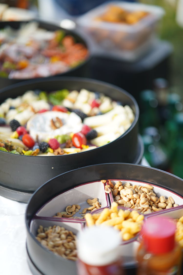 Containers With Snacks And Appetizers