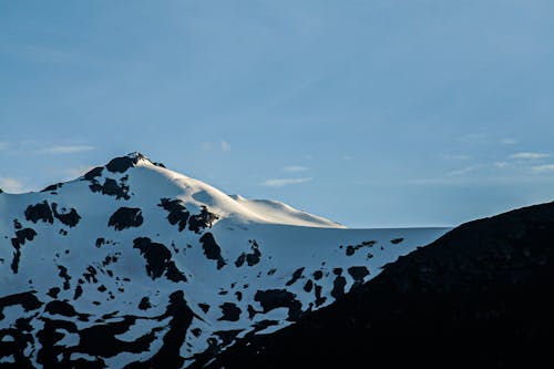 A Snowcapped Mountain under Blue Sky