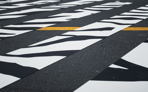 Free Close-up of abstract road markings in Shanghai, China, showcasing urban street art. Stock Photo