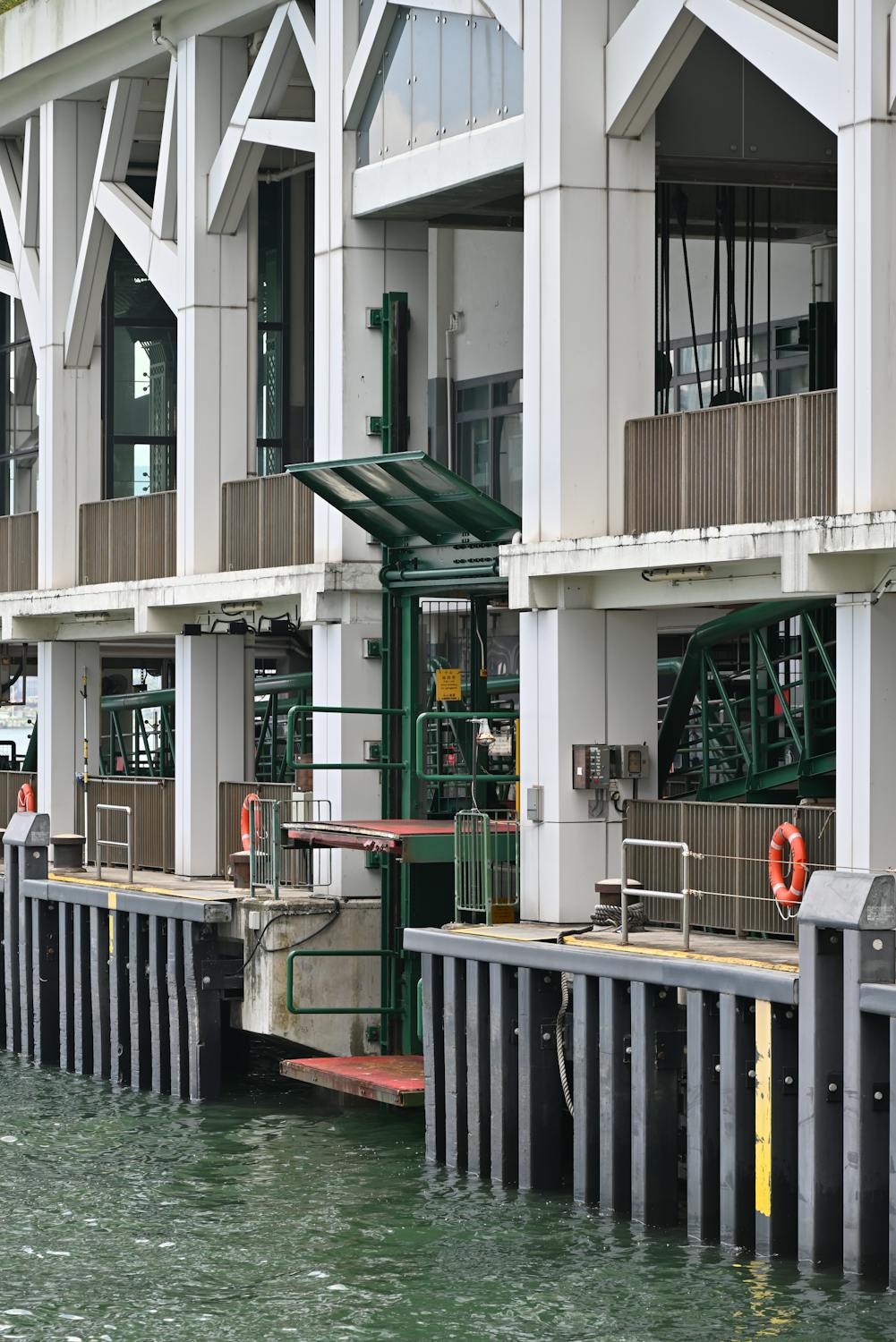 Facade of the Wan Chai Ferry Pier, Victoria Harbour, Hong Kong, China