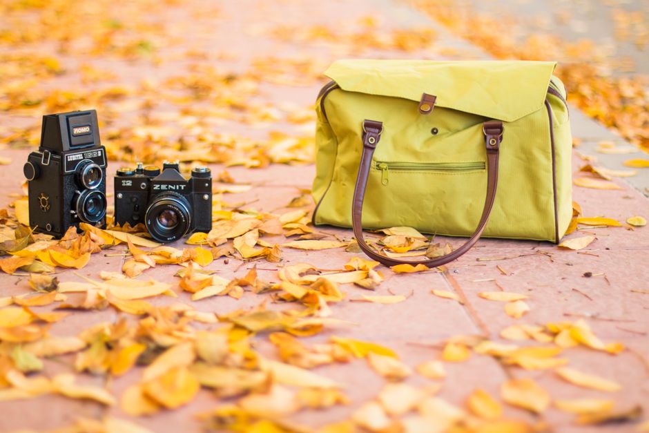 autumn, bag, camera