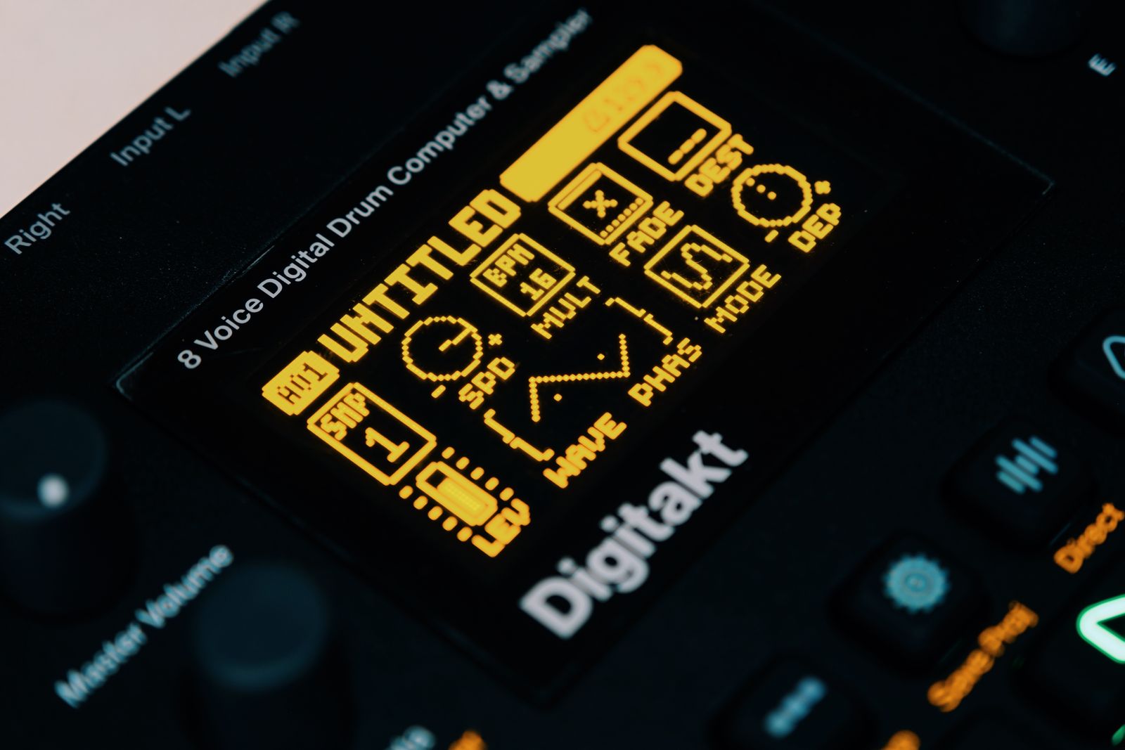 Detalhe de tela OLED com pixels individuais iluminados