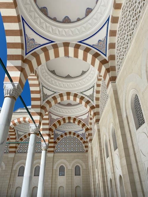 Ornamented Colonnade and Ceiling in Camlica Mosque