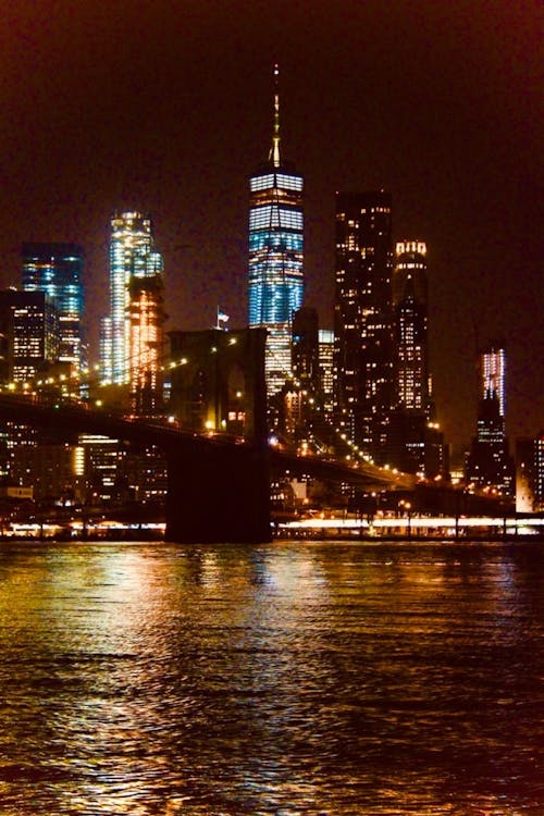Brooklyn Köprüsü, büyük şehir, Dünya Ticaret Merkezi bir içeren Ücretsiz stok fotoğraf