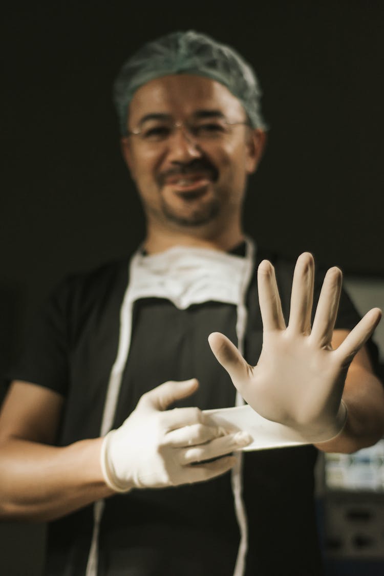 Smiling Doctor In Gloves