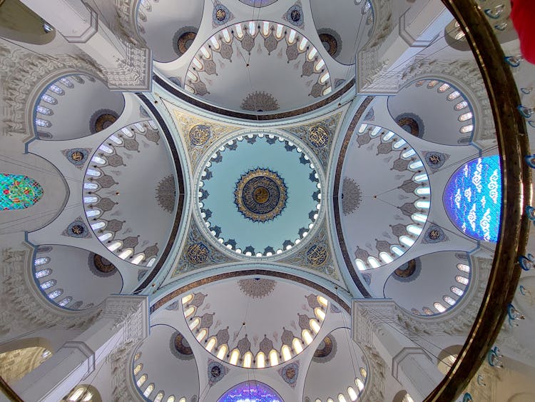 Ornamented Ceiling Of Camlica Mosque