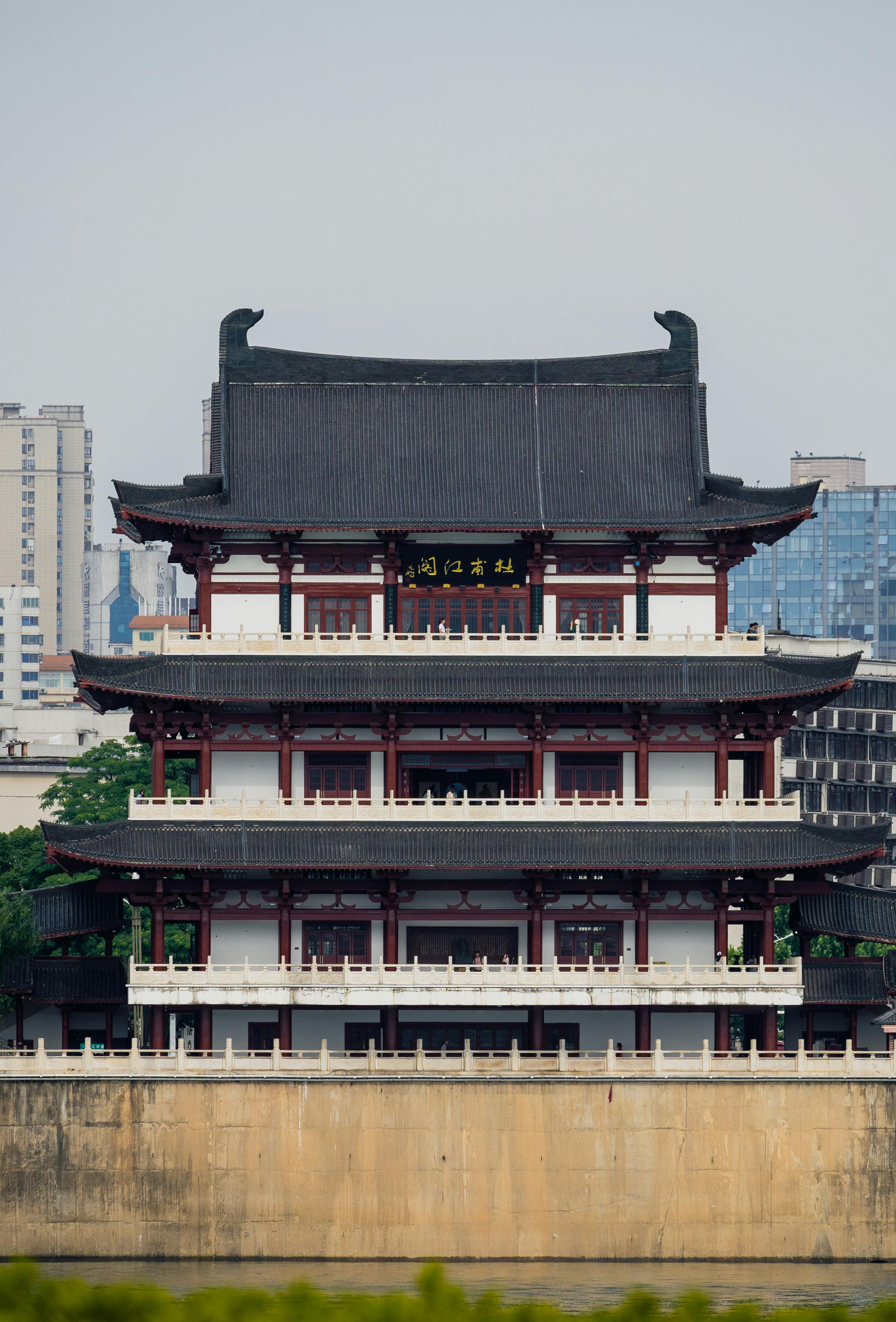 du fu river pavilion in changsha in china