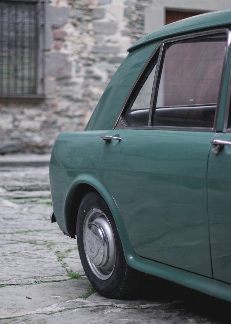 Teal Car Parked