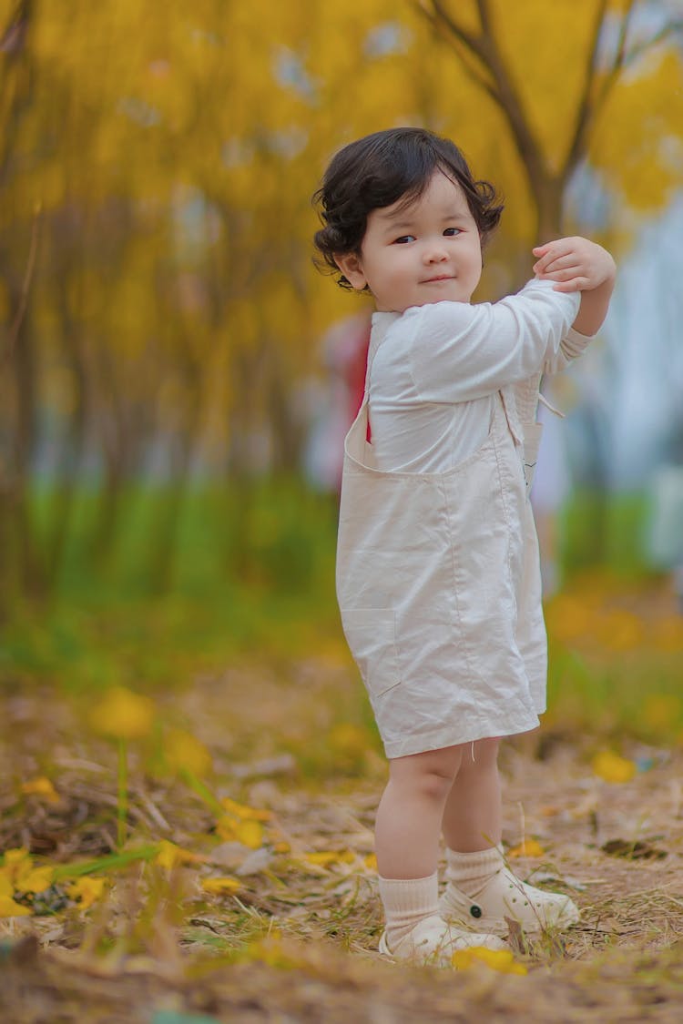 Girl In Park In Fall