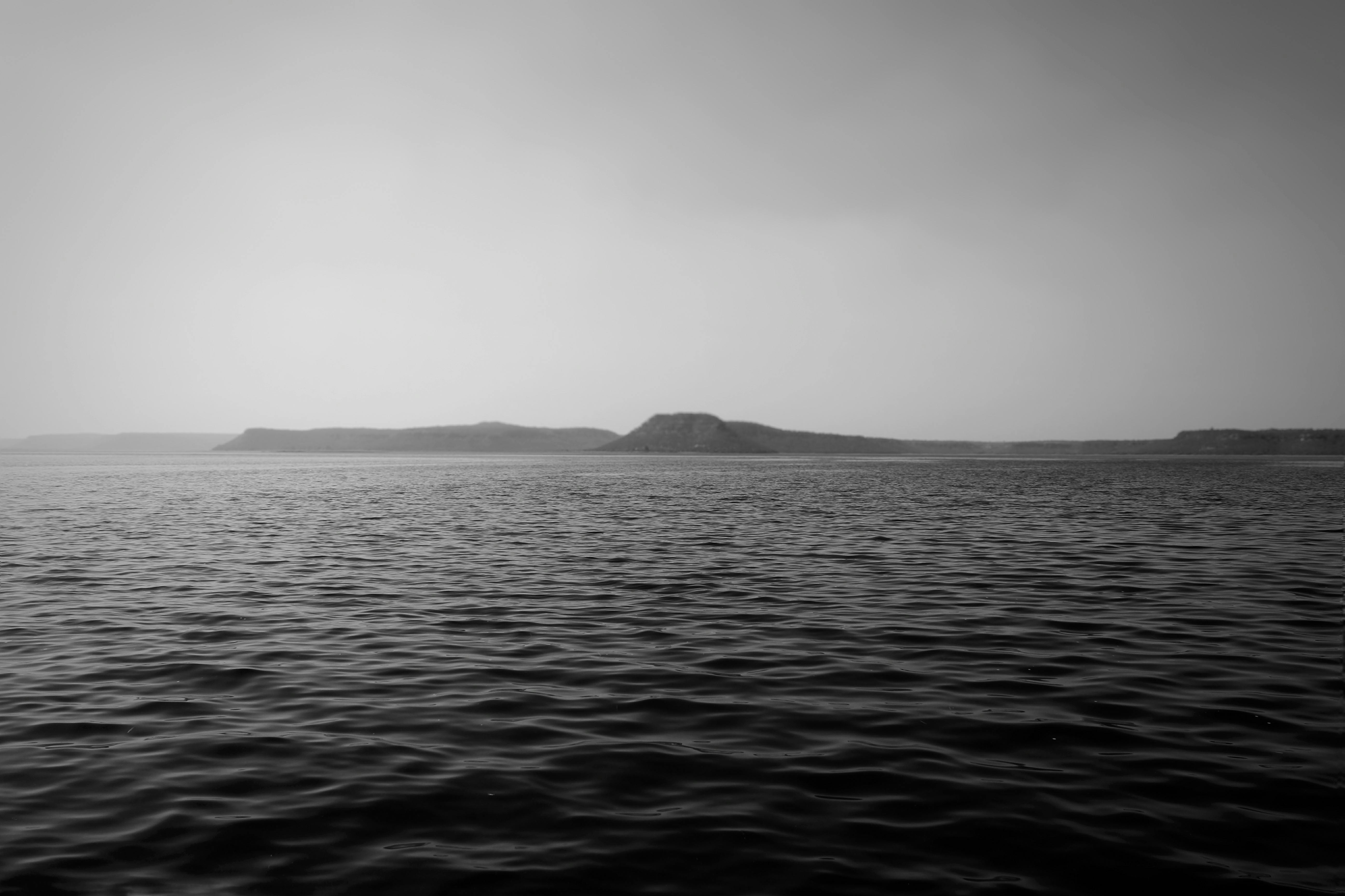 Free stock photo of black and white, lake, landscape