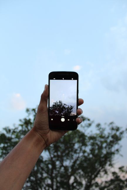 hand holding smartphone screen
