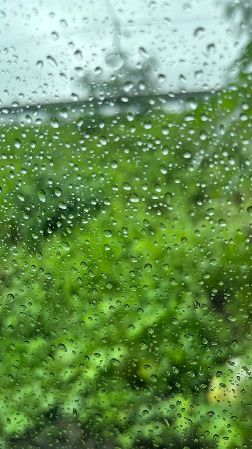 Rain Drops on car window glass