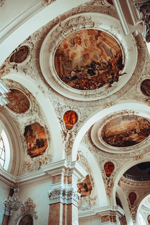 Foto stok gratis arsitektur barok, bidikan sudut sempit, gereja