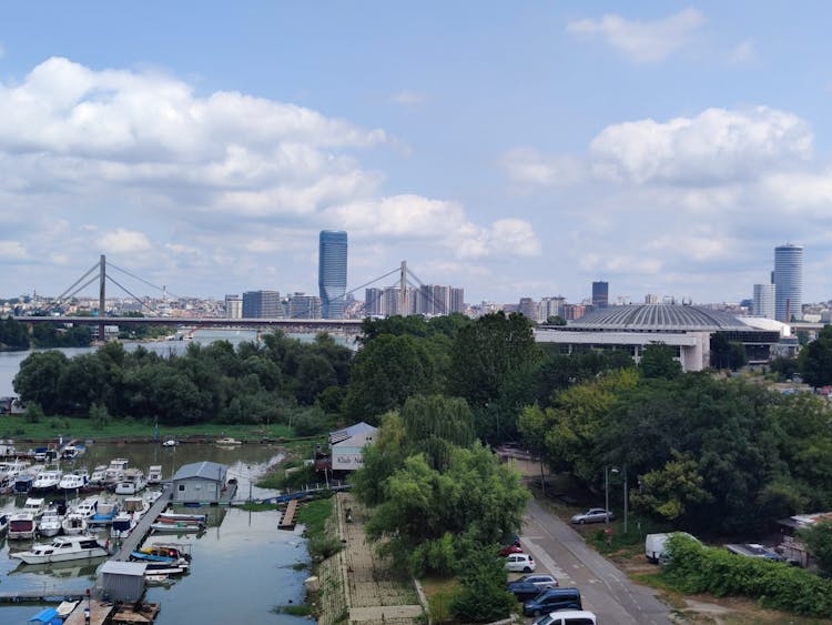 Skyline Of City In Summer