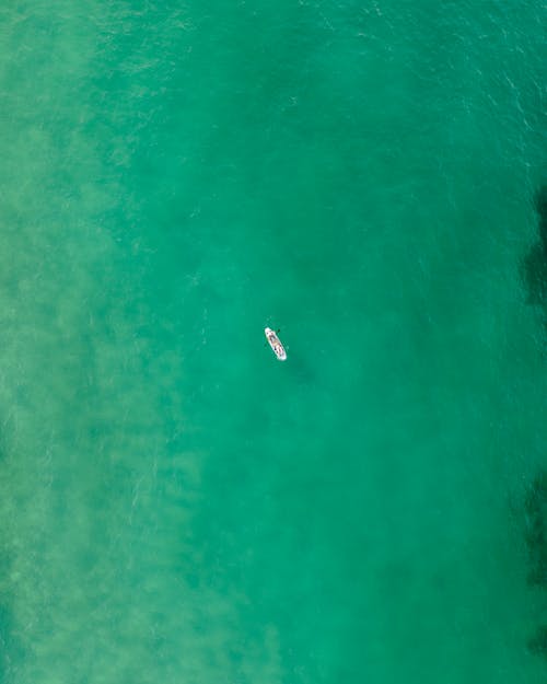 Birds Eye View of Boat on Water
