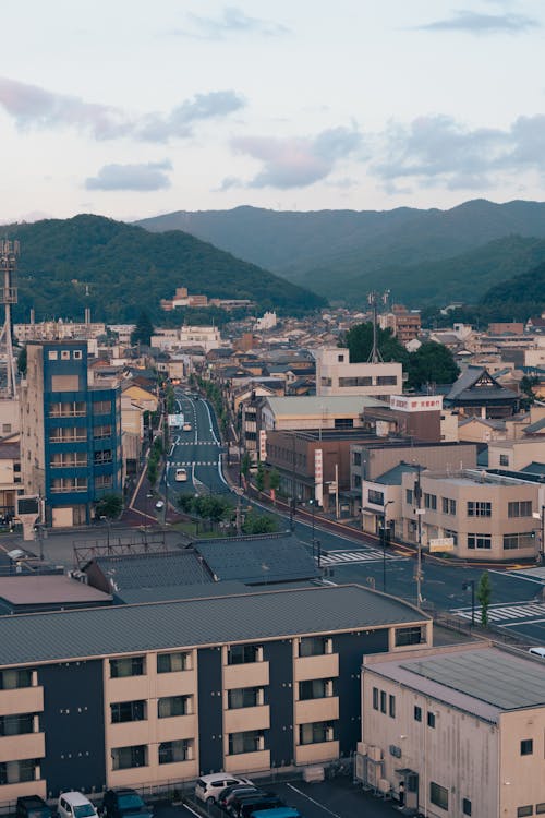 Town and Hills behind