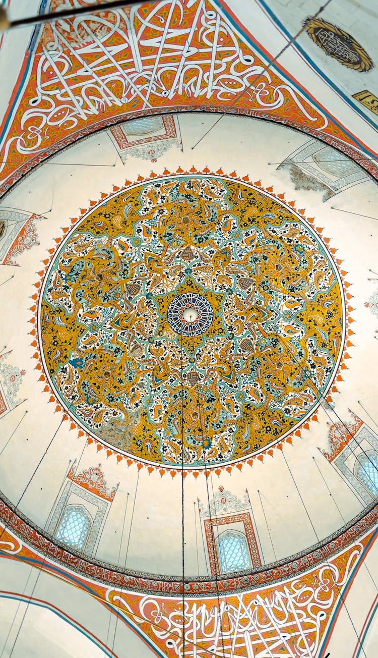 Ornamented Ceiling In Mosque