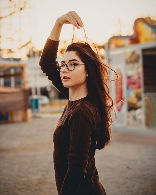 Woman Wearing Brown Top