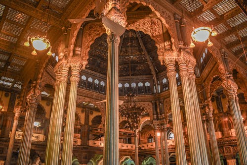 Columns and Decorations in Mysore Palace in India