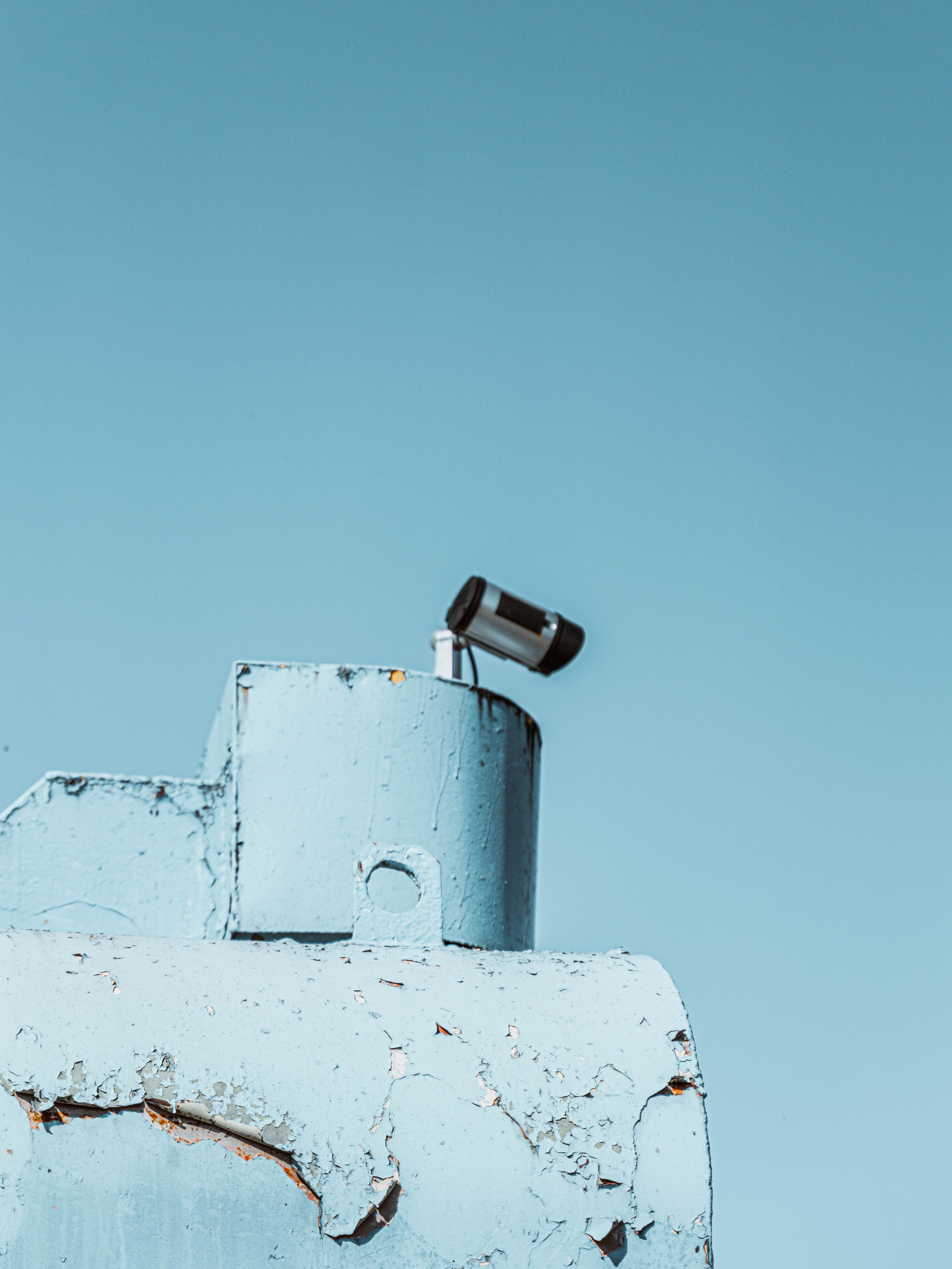 Surveillance camera unit on pole
