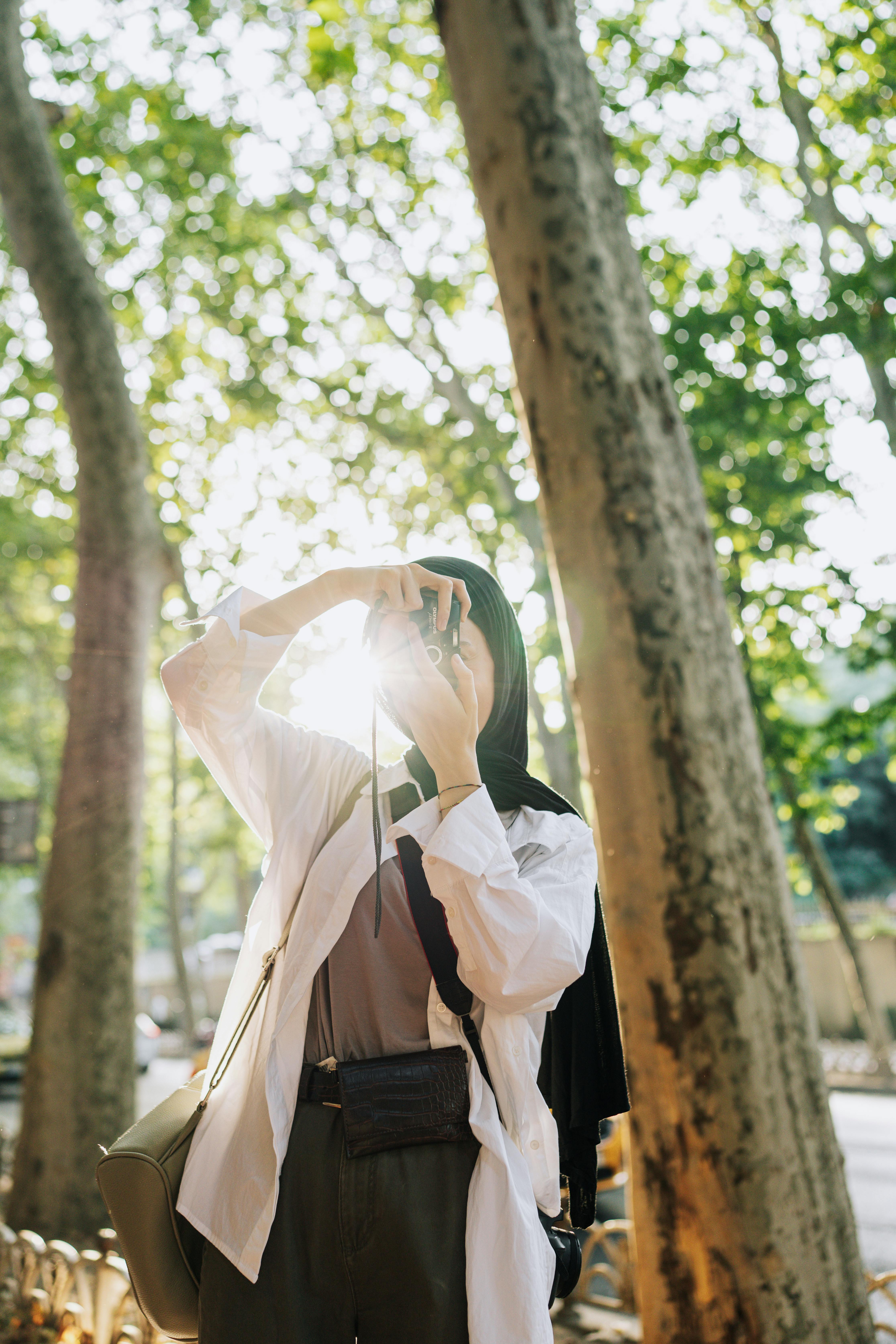 photographer in sunlight