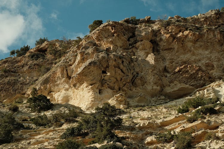 Scenic View Of Rough Rocky Cliffs 