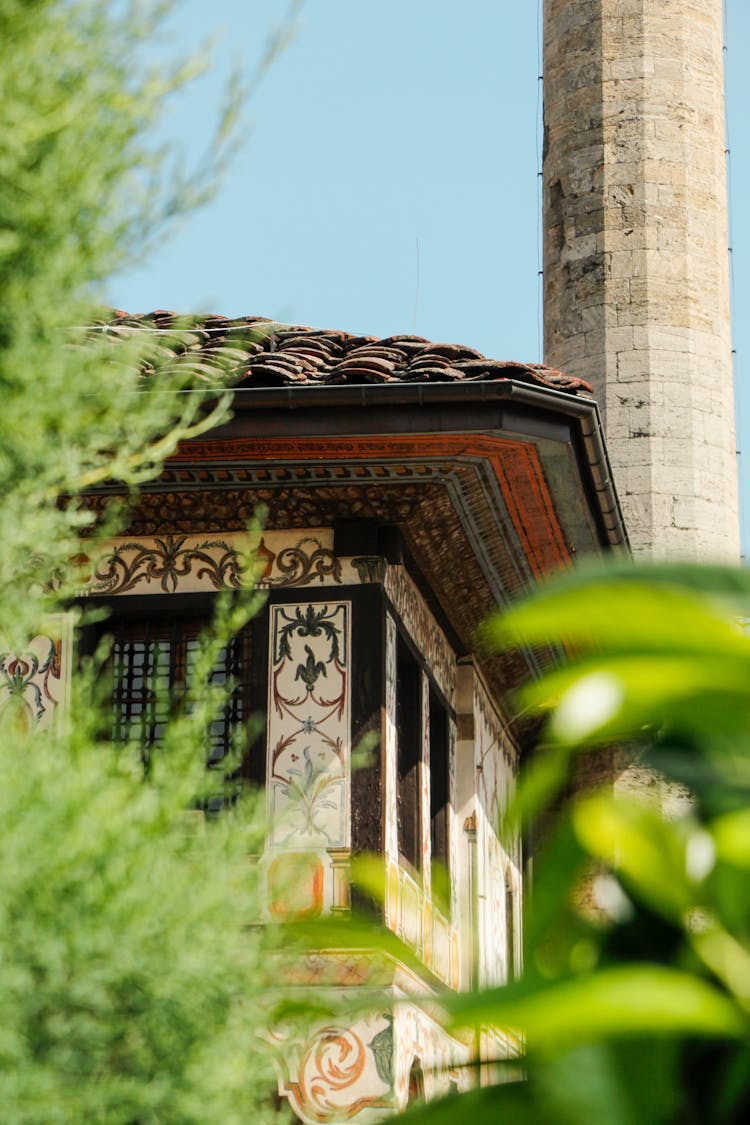 Ornamented Walls Of Xhamia E Larme Mosque, Tetovo, North Macedonia