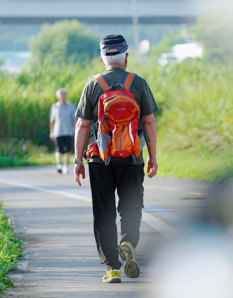 Man With Backpack Hiking