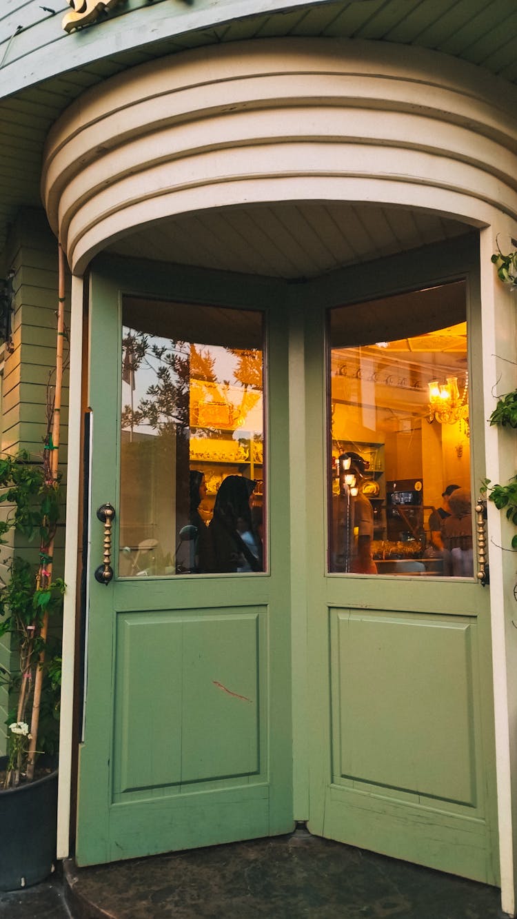 Green Door In Building