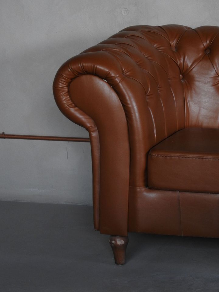 Leather armchair in a living room