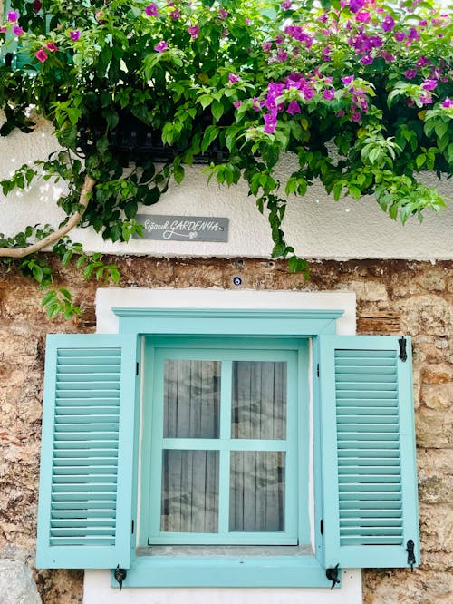 Turquoise Window Shutters