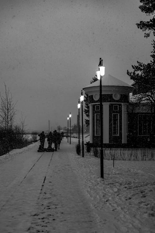 Illuminated Promenade in Kronstadt