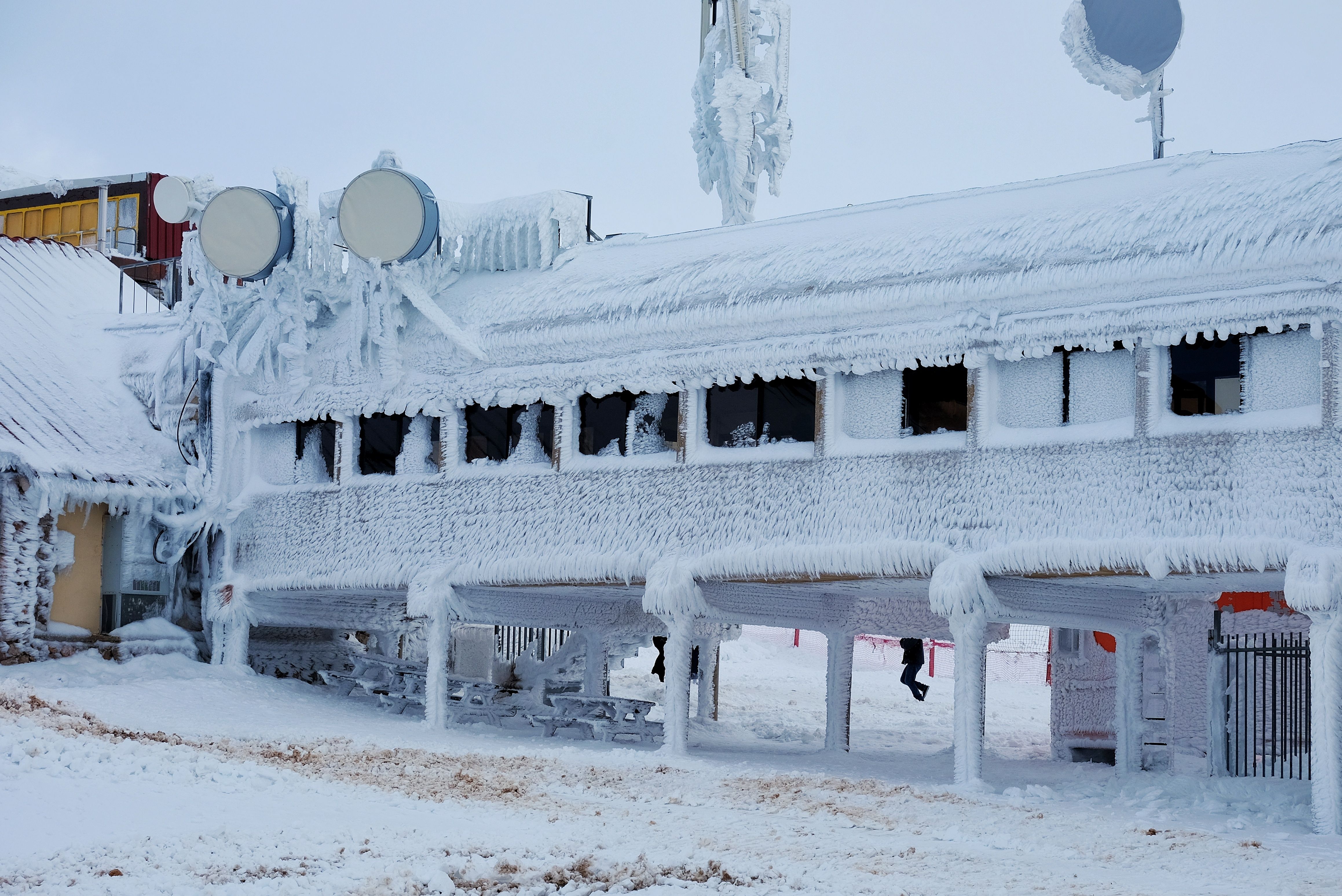 severe ice dam buildup