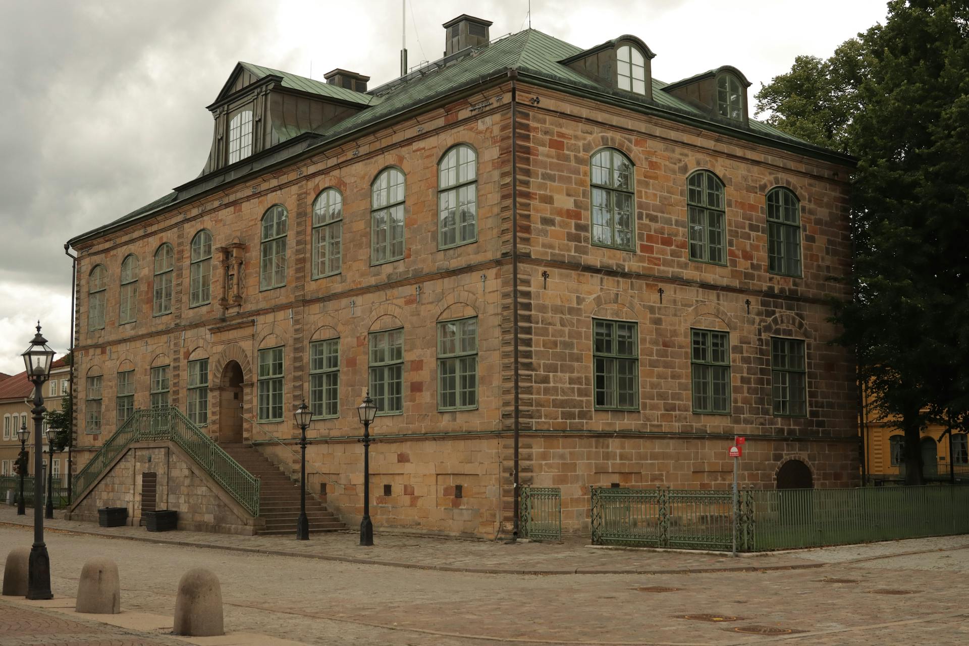 Gota Court of Appeal, a historic building exterior in Jönköping, Sweden, captured on a cloudy day.