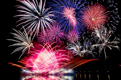 Display of Colorful Fireworks 