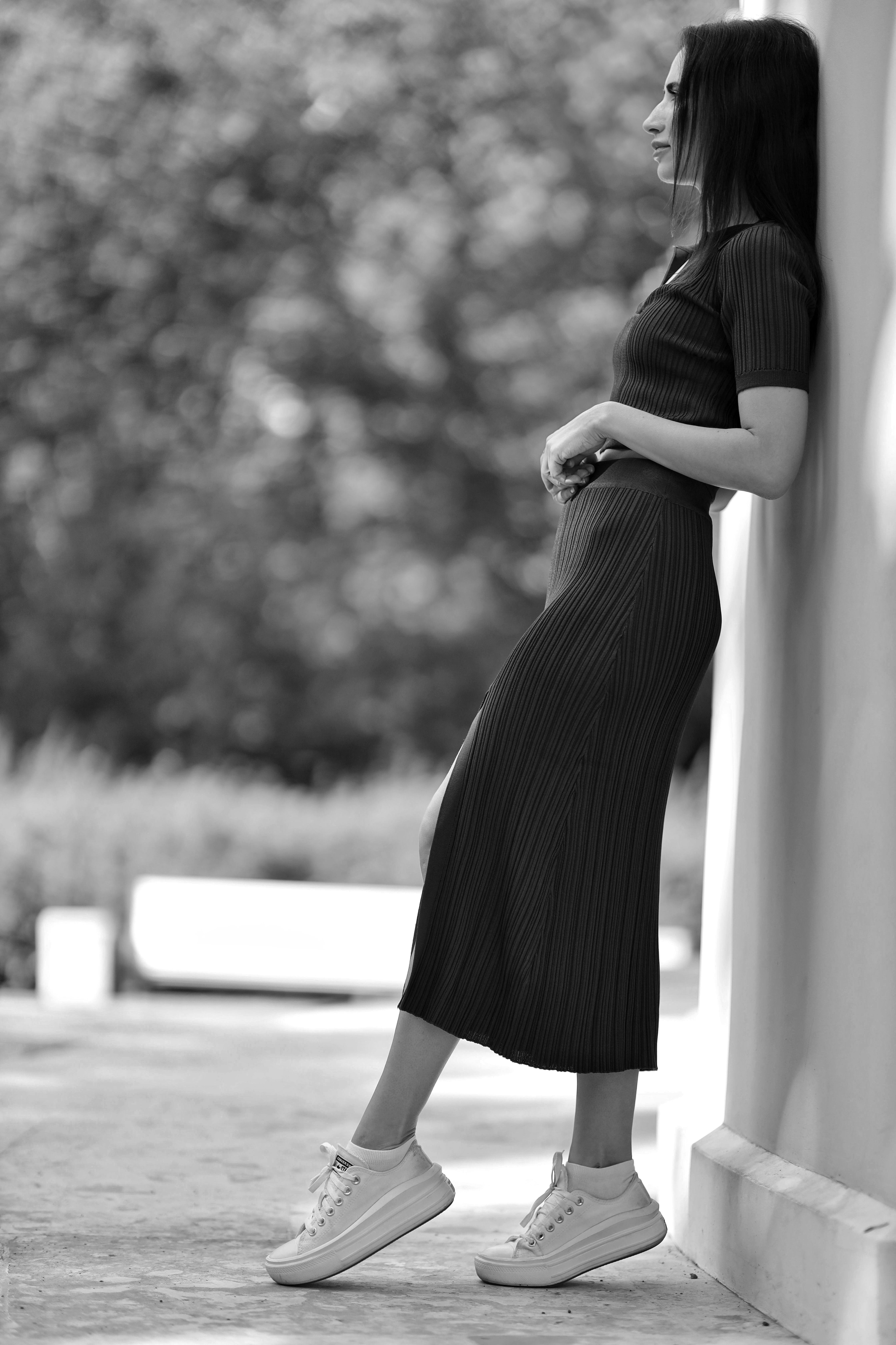 Vestido Midi Canelado