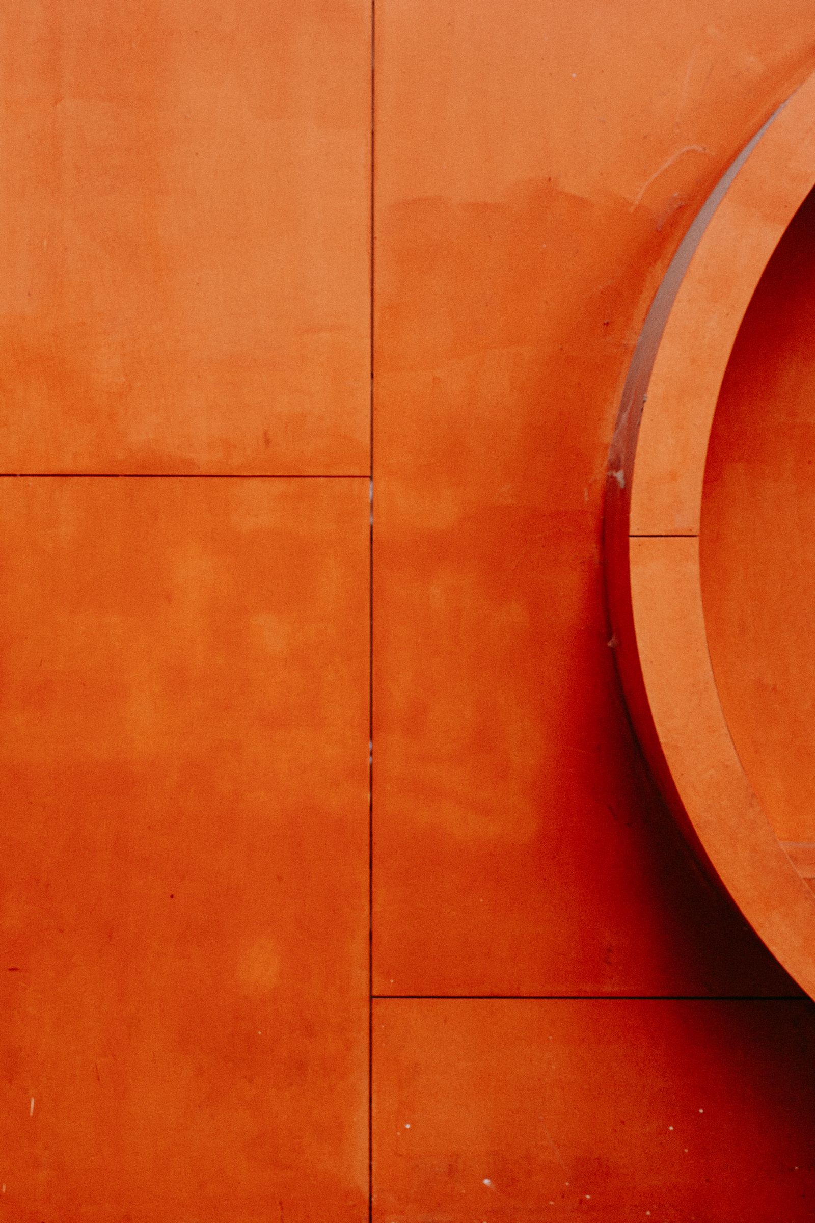 Abstract orange architectural curve