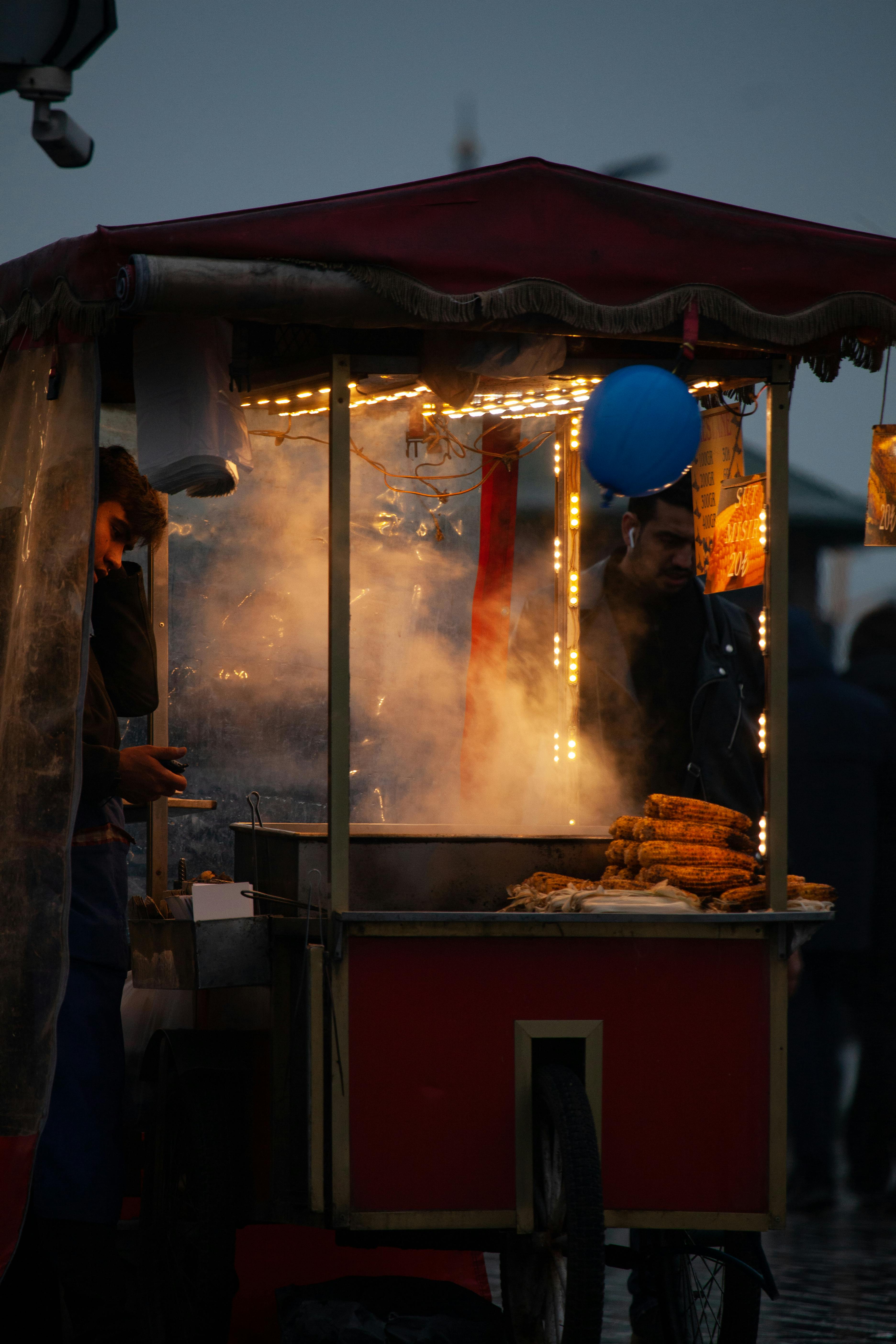 Gratuit Photos gratuites de animé, ballon bleu, chariot de nourriture Photos