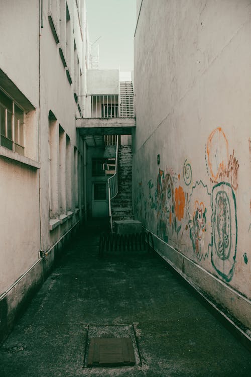 Darmowe zdjęcie z galerii z aleja, budynki, graffiti
