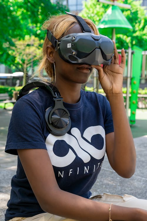 Woman in VR Goggles