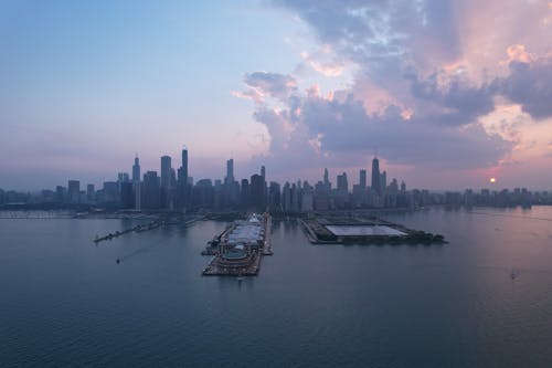 View of Chicago During Sunset 