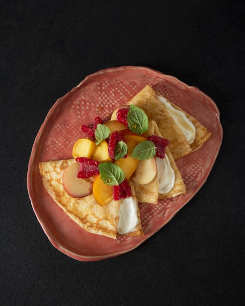 Crepes with Whipped Ricotta, Fresh Fruits and Berries